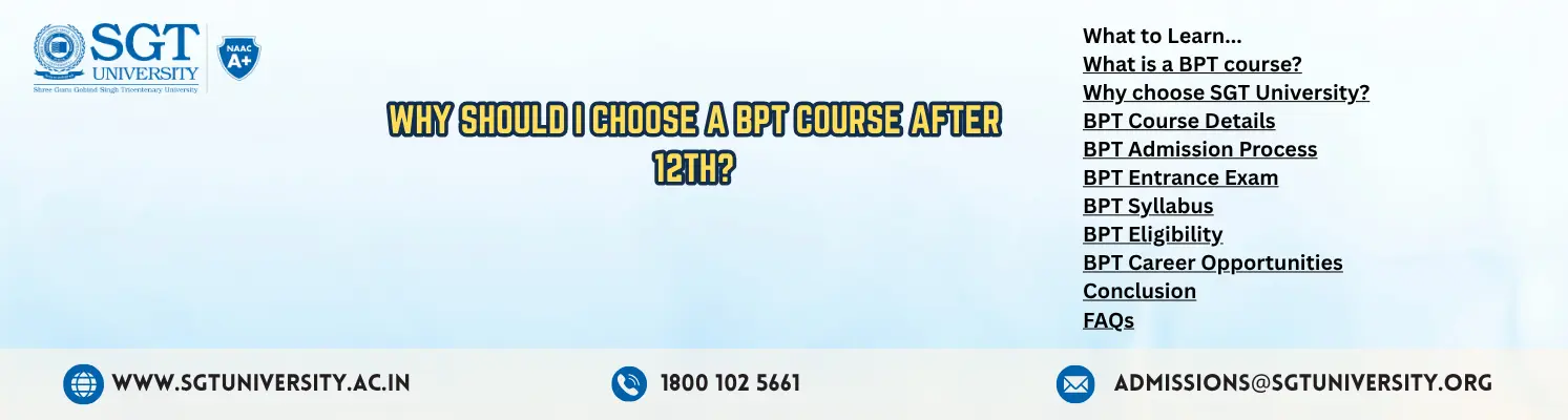 Why Should I Choose a BPT Course After 12th?