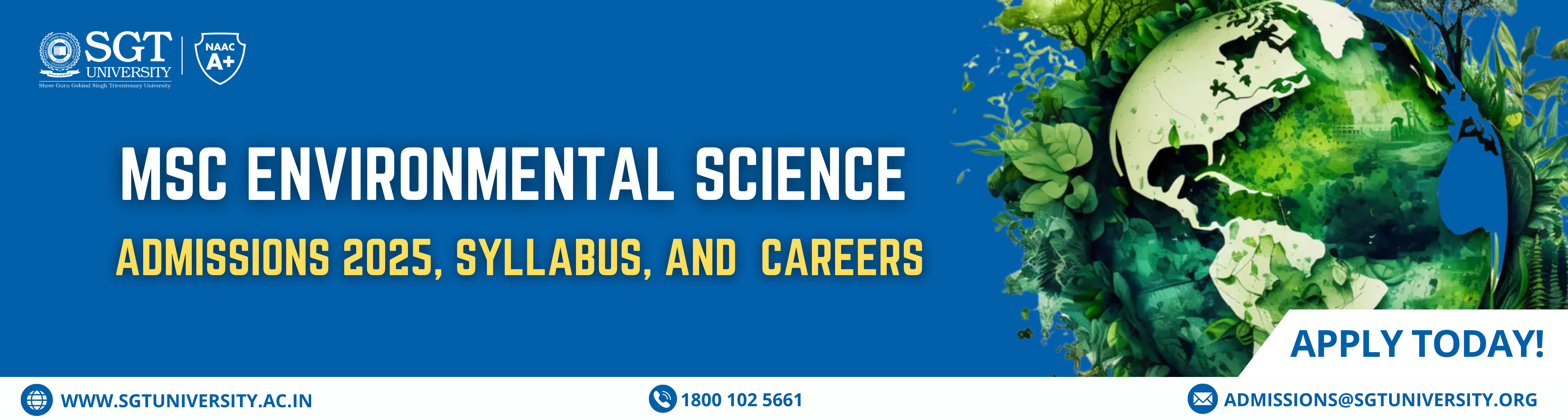 MSc Environmental Science Admissions