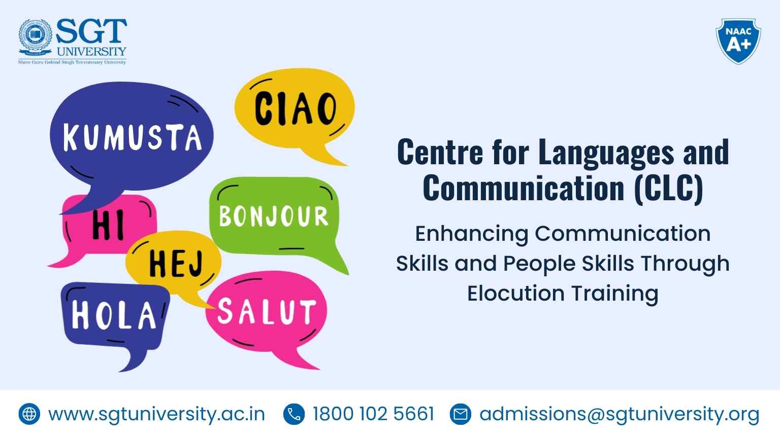Centre for Languages and Communication: Enhance Your Communication Skills at SGT University