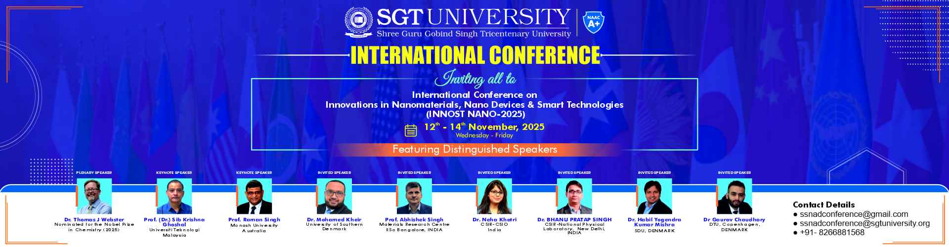SGT University Invites All to its Seminal International Nanoscience Conference 1